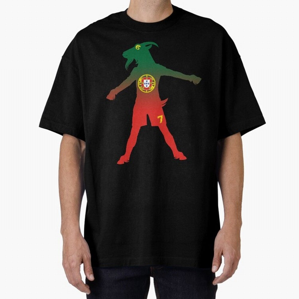 Cristiano Ronaldo GOAT Oversized T-Shirt Carry FIFA World Cup 2026 for Fans of Messi, CR7 and Mbappe and Germany, Bringing Sports Nostalgia, International Competition, Famous Players and Unforgettable Victories; Perfect for People Who Love