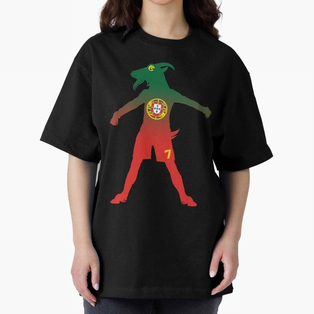 Cristiano Ronaldo GOAT Oversized T-Shirt Carry FIFA World Cup 2026 for Fans of Messi, CR7 and Mbappe and Germany, Bringing Sports Nostalgia, International Competition, Famous Players and Unforgettable Victories; Perfect for People Who Love
