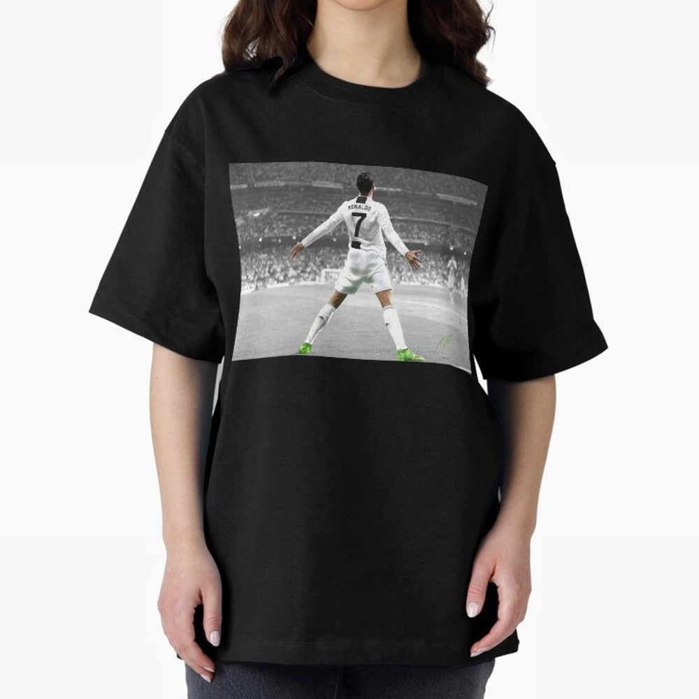 Cristiano Ronaldo Oversized T-Shirt Support Iconic Players in Global Football Passion for FIFA World Cup 2026, Connected to Mbappe, Portugal, Football History, Final Match Energy, Crowd Noise and Once in a Lifetime Moments; Ideal for Fans Who