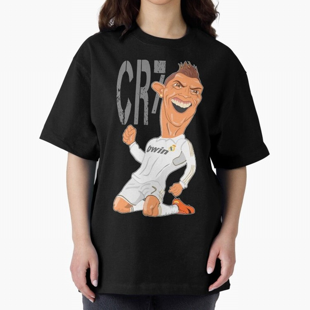 RONALDO Oversized T-Shirt Feel the Trophy Chase of FIFA World Cup 2026 USA Canada Mexico for Fans of Messi and Cristiano Ronaldo and Spain, Bringing Soccer Culture, Superstar Moments, National Team Dreams and Competitive Fire; Ideal for Passionate
