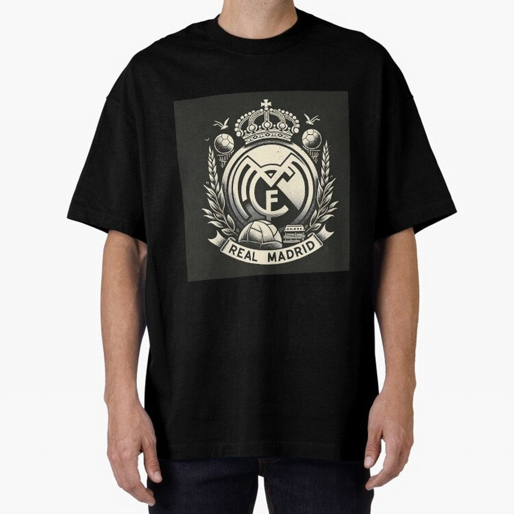 VIntage Style Real Madrid Logo Oversized T-Shirt Celebrate Global Passion for Global Football Passion for FIFA World Cup 2026, Filled with Neymar, Haaland and Cristiano Ronaldo, France, Stadium Chants, National Pride, Trophy Dreams and