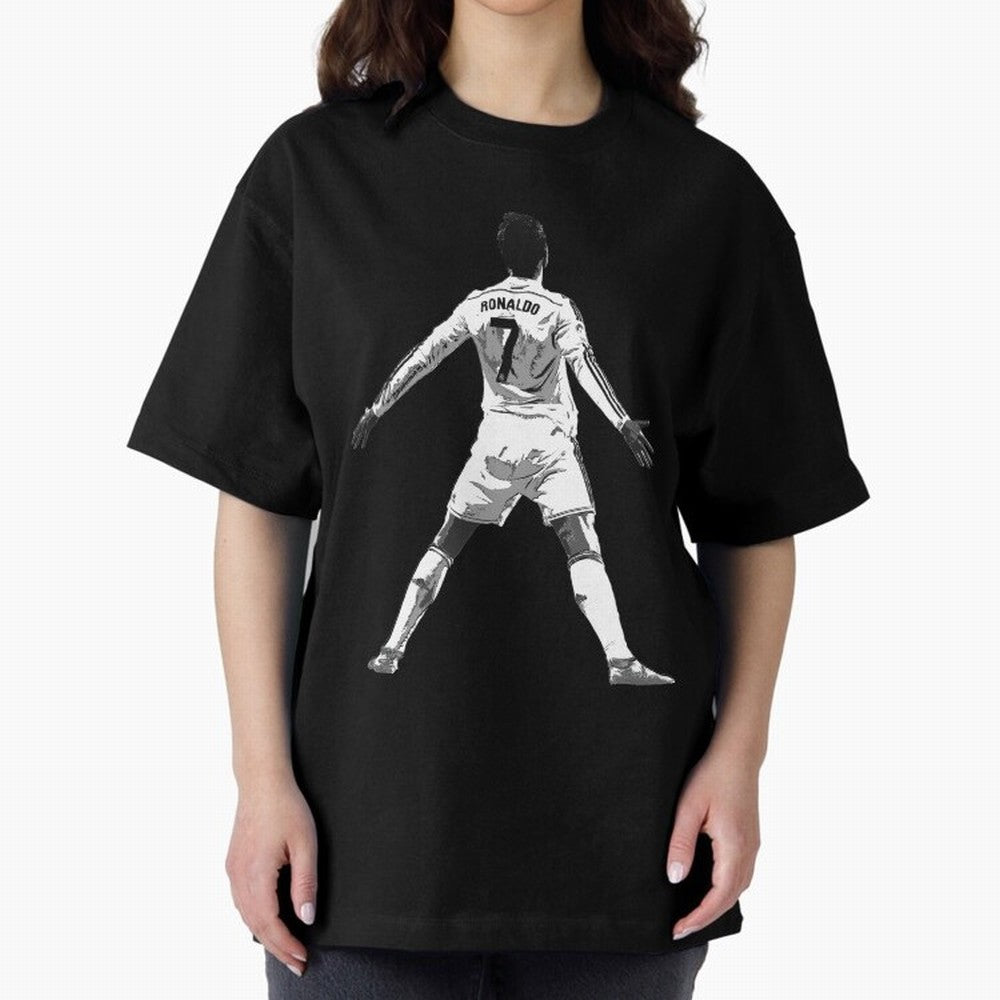 CR7 Cristiano Ronaldo Artwork - Pop Art Style Oversized T-Shirt Show Passion for the Stars of FIFA World Cup 2026 Group Stage for Fans of CR7 and Spain and Netherlands, Bringing Global Supporter Spirit, Legendary Goals, National Colors and