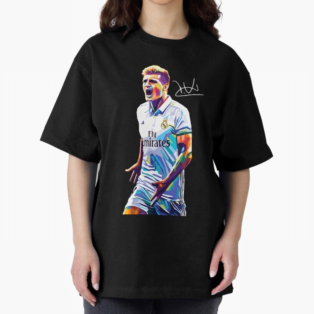 Kroos Footballer Wpap Art Oversized T-Shirt Make Memories around FIFA World Cup 2026 USA Canada Mexico Built around Cristiano Ronaldo, England and Germany Energy, Vintage Soccer Flavor, Modern Football Stars, National Flags and Final Night Emotion;