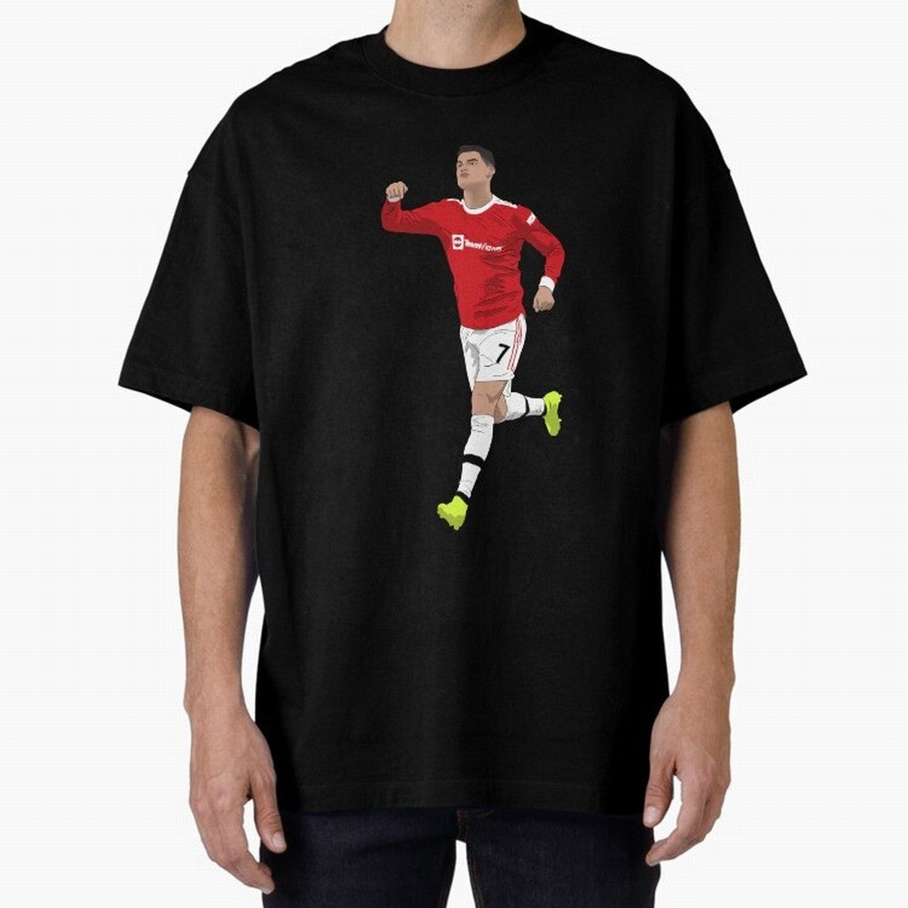 Cristiano Ronaldo Right Here Goal Celebration Oversized T-Shirt Celebrate the Magic of FIFA World Cup 2026 Spirit, with England, France and Netherlands, Cristiano Ronaldo, Haaland and CR7, Stadium Memories, Football Loyalty, International Chants