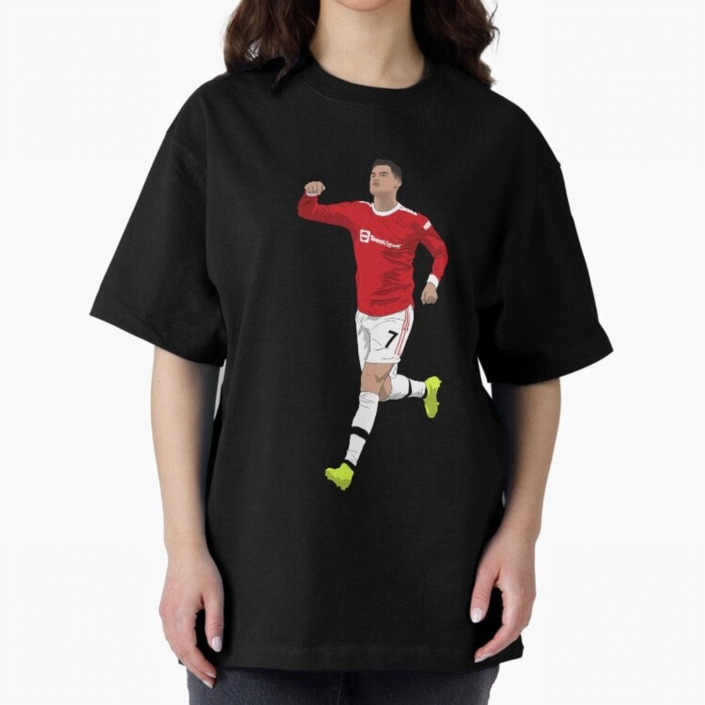 Cristiano Ronaldo Right Here Goal Celebration Oversized T-Shirt Celebrate the Magic of FIFA World Cup 2026 Spirit, with England, France and Netherlands, Cristiano Ronaldo, Haaland and CR7, Stadium Memories, Football Loyalty, International Chants