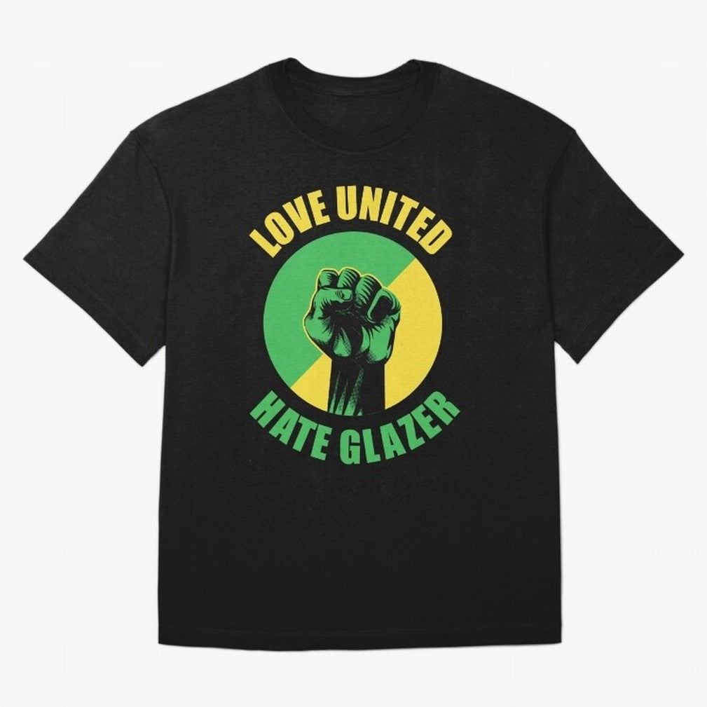Love United Hate Glazer Oversized T-Shirt Show Your Stadium Side during FIFA World Cup 2026 Group Stage for Fans of Cristiano Ronaldo, Haaland and CR7 and England, France and Netherlands, Bringing Classic Soccer Heritage, Championship Pressure, Fan