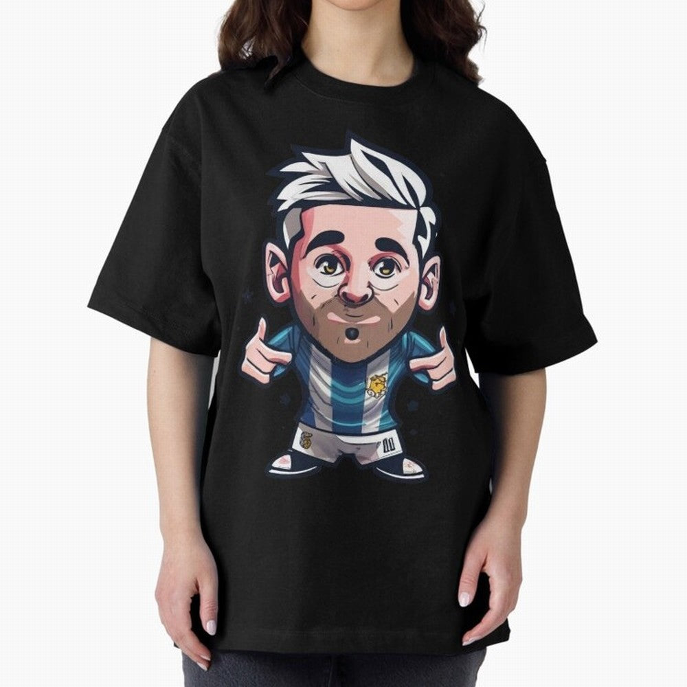 Lionel Messi Oversized T-Shirt Celebrate Fan Favorites in Global Football Passion for FIFA World Cup 2026, Featuring Neymar, Haaland and Cristiano Ronaldo, Portugal, Sports Nostalgia, International Competition, Famous Players and Unforgettable