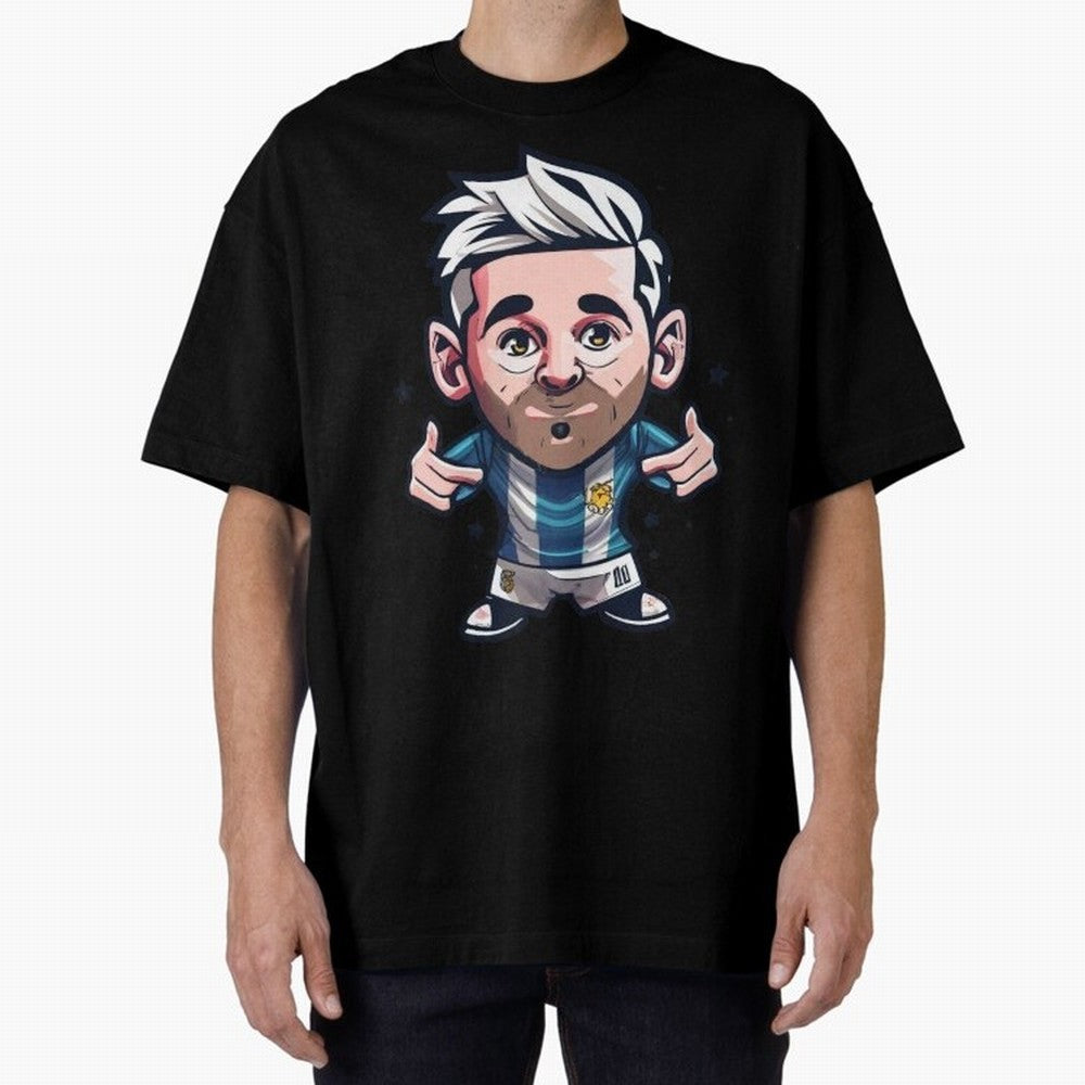 Lionel Messi Oversized T-Shirt Celebrate Fan Favorites in Global Football Passion for FIFA World Cup 2026, Featuring Neymar, Haaland and Cristiano Ronaldo, Portugal, Sports Nostalgia, International Competition, Famous Players and Unforgettable