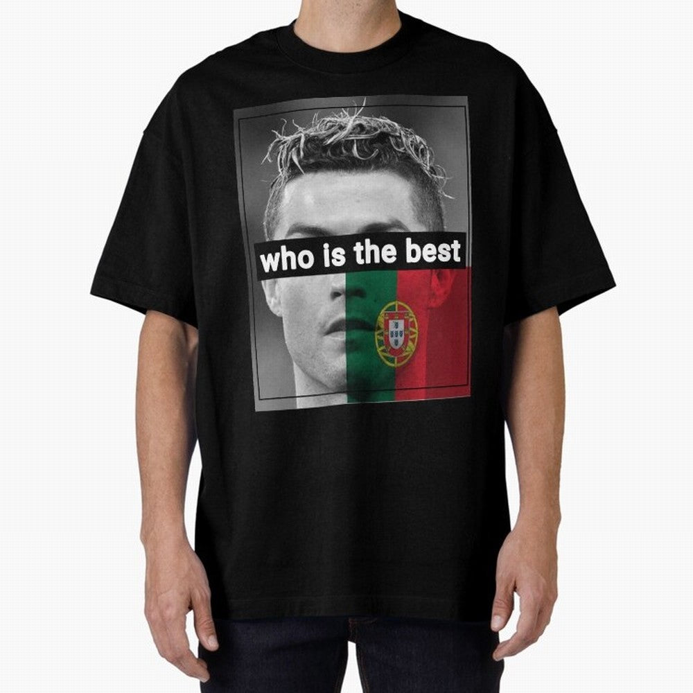 ronaldo Oversized T-Shirt Stand with Match Day Hype around FIFA World Cup 2026 USA Canada Mexico, CR7, Netherlands, Vintage Soccer Flavor, Modern Football Stars, National Flags and Final Night Emotion; Perfect for People Who Love Argentina, Brazil,