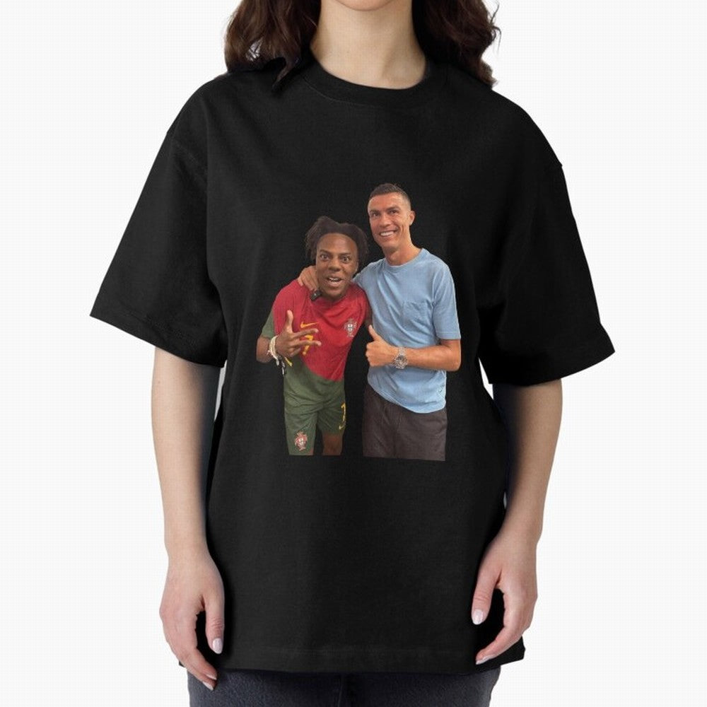 ISHOWSPEED MET RONALDO Oversized T-Shirt Follow Match Day Hype around FIFA World Cup 2026 USA Canada Mexico, Cristiano Ronaldo, Brazil, Tournament Hype, Historic Matchups, Family Viewing Parties and Global Sports Pride; Ideal for Passionate Fans