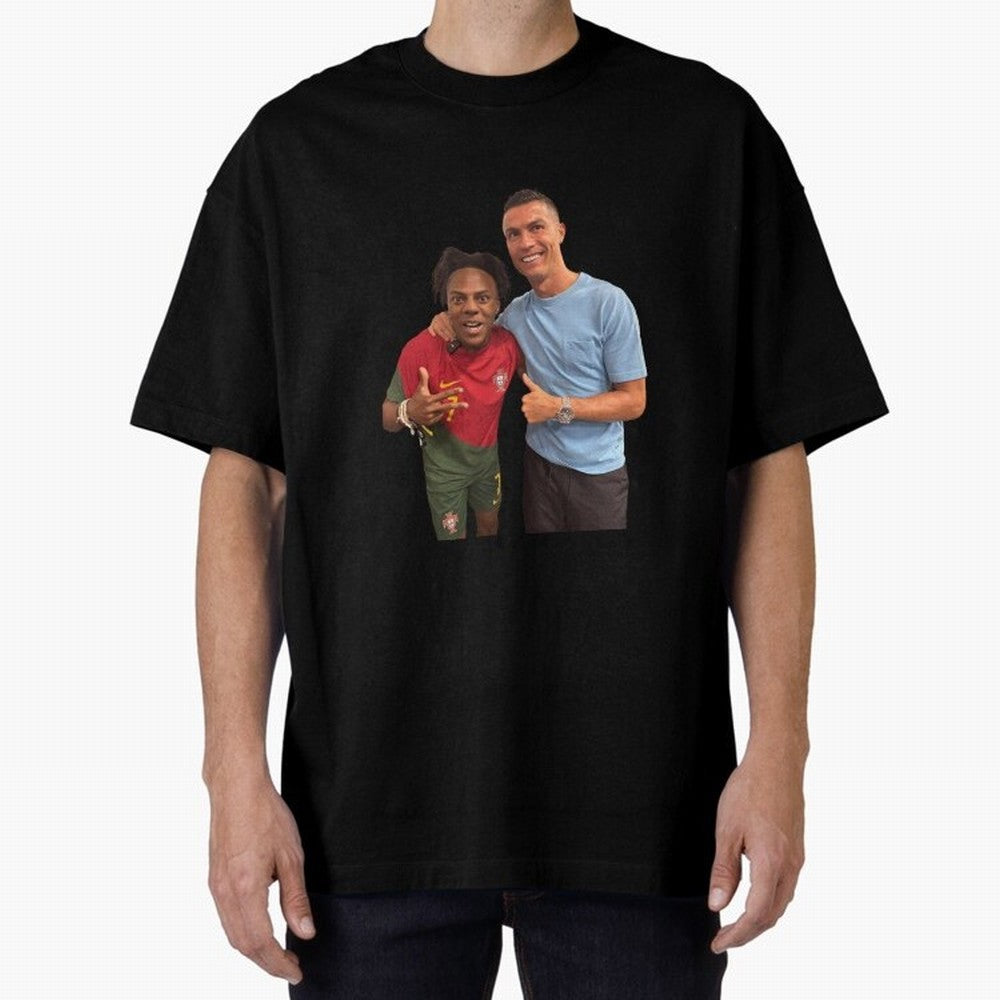 ISHOWSPEED MET RONALDO Oversized T-Shirt Follow Match Day Hype around FIFA World Cup 2026 USA Canada Mexico, Cristiano Ronaldo, Brazil, Tournament Hype, Historic Matchups, Family Viewing Parties and Global Sports Pride; Ideal for Passionate Fans