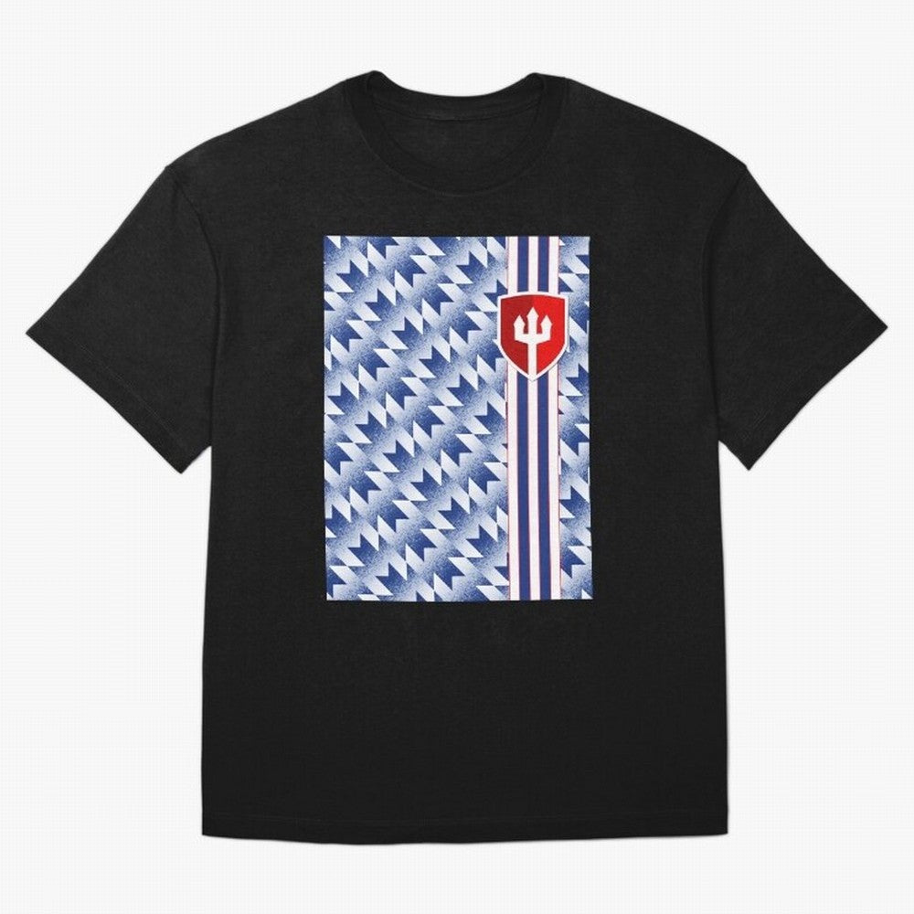 Manchester United 94 Away Jersey Pattern Oversized T-Shirt Live the Energy of FIFA World Cup 2026 Spirit, Celebrating Brazil, Portugal and Argentina, CR7, Football Passion, Legendary Performances, Festival Vibes and Supporter Community; Ideal for