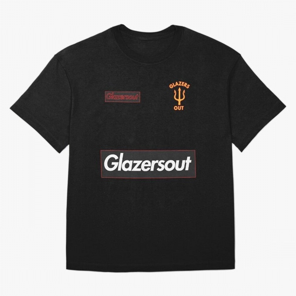 GlazersOut Red Manchester Kit V-Neck Oversized T-Shirt Join FIFA World Cup 2026 Group Stage Spirit, with England, France and Netherlands, Neymar, Haaland and Cristiano Ronaldo, Retro Football Energy, Iconic Rivalries, Trophy Chase Drama and Stadium
