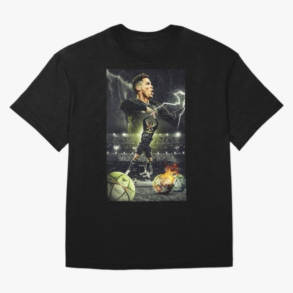Ronaldo Illustration Oversized T-Shirt Discover FIFA World Cup 2026 for Fans of Messi, Neymar and Mbappe and Germany, Bringing Football Passion, Legendary Performances, Festival Vibes and Supporter Community; Perfect for People Who Love Argentina,