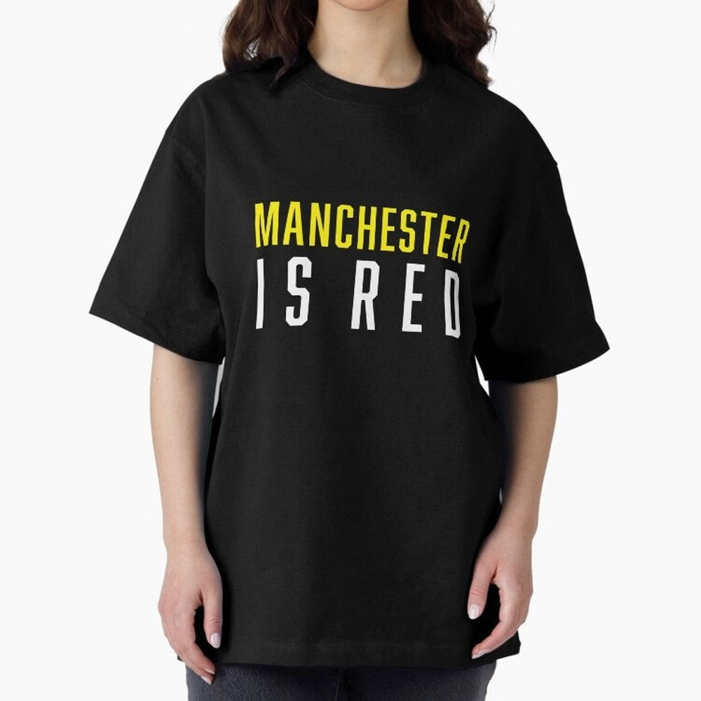 Manchester is Red Oversized T-Shirt Celebrate Fan Culture around Global Football Passion for FIFA World Cup 2026 Group Stage, Capturing Messi and Cristiano Ronaldo, Argentina, France and Brazil, Game Day Rituals, Football Legends, Country Pride and