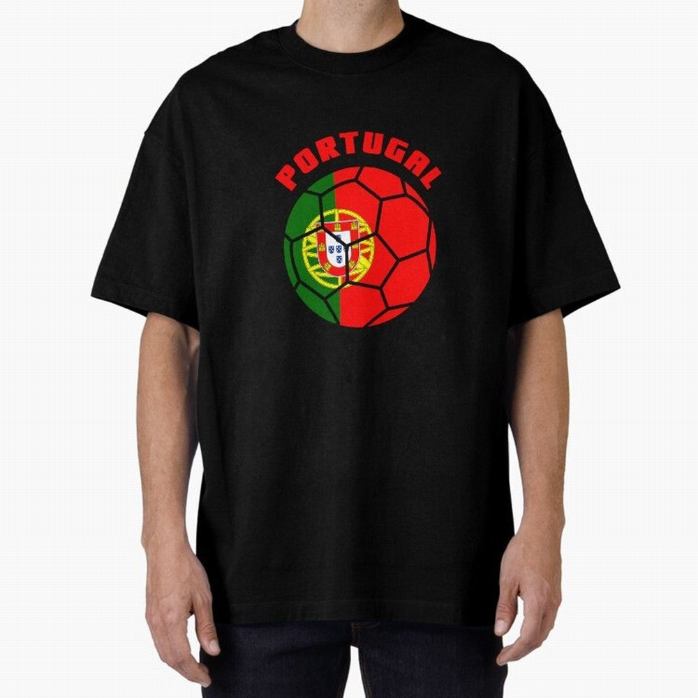 Portugal Football Soccer Ball Oversized T-Shirt Stand Proud for the FIFA World Cup 2026 USA Canada Mexico Journey through Messi and Cristiano Ronaldo Highlights, England and Germany Pride, Football Passion, Legendary Performances, Festival Vibes