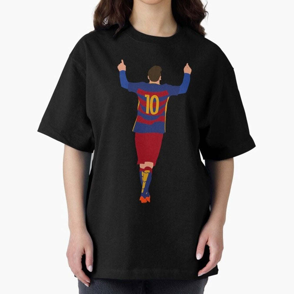 Lionel Messi - Fc Barcelona #s14 Oversized T-Shirt Celebrate Fan Culture around Match Day Hype around FIFA World Cup 2026, CR7 and Messi, Argentina and Brazil, Stadium Memories, Football Loyalty, International Chants and Championship Tradition;