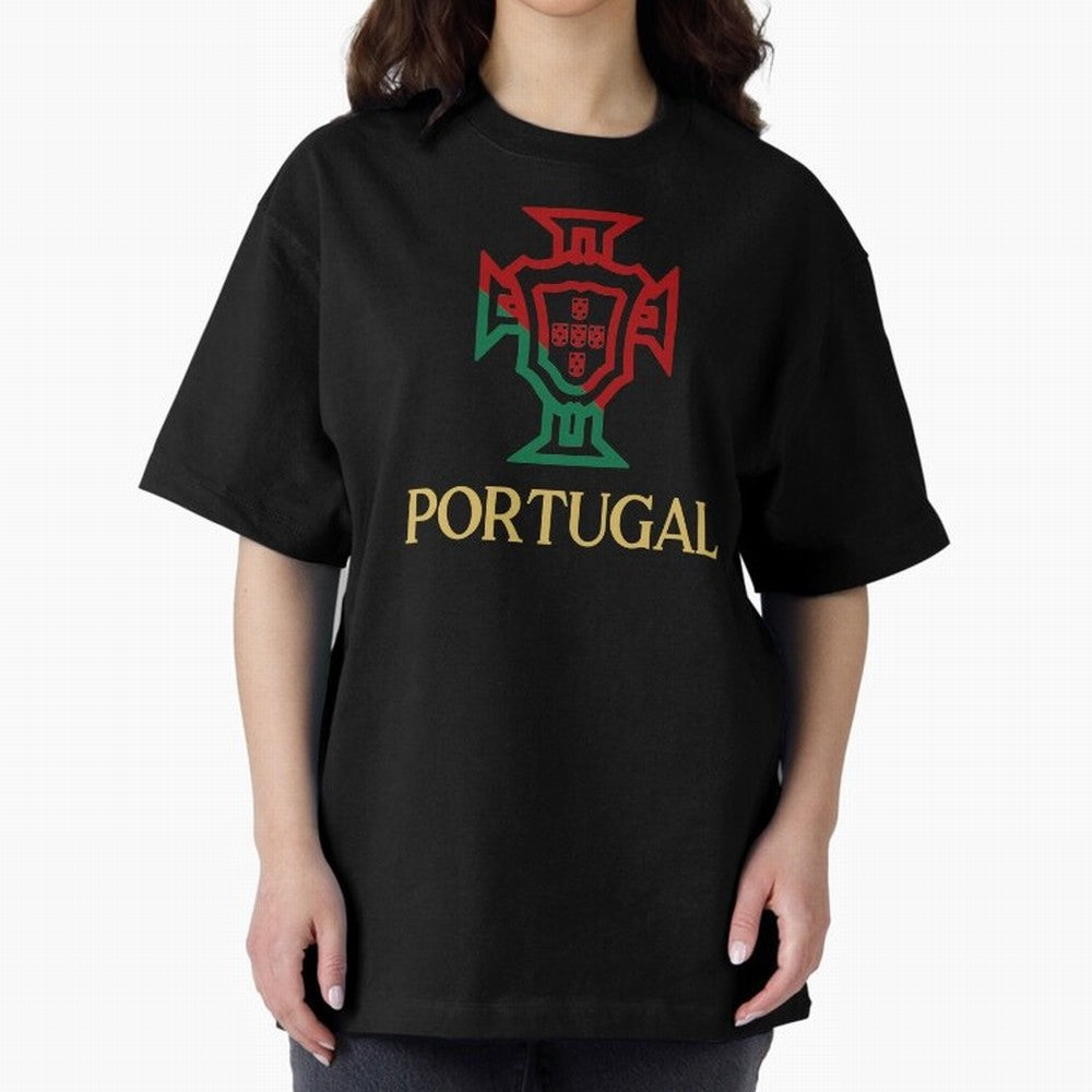 Portugal Tuga D Gold Oversized T-Shirt Spotlight FIFA World Cup 2026 Group Stage Connected to Neymar, England and Germany Energy, Goal Celebration Energy, Supporter Heritage, Football Icons and Worldwide Tournament Joy; Great for Supporters Who