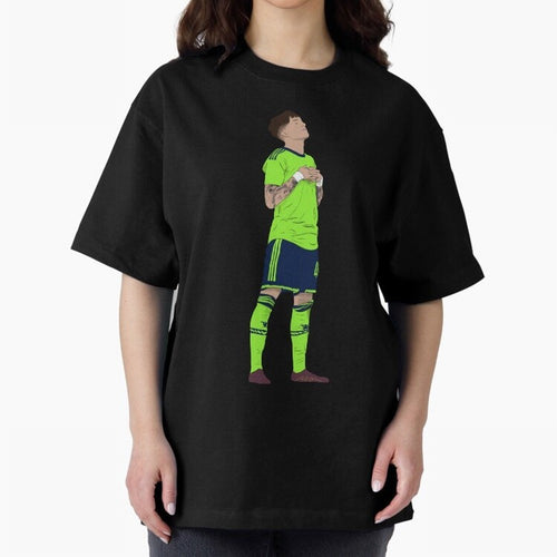 Alejandro Garnacho Ronaldo Peace Goal Celebration Oversized T-Shirt Experience the Global Stage of FIFA World Cup 2026 Spirit, Connected to Argentina, Messi, Neymar and Mbappe, Goal Celebration Energy, Supporter Heritage, Football Icons and