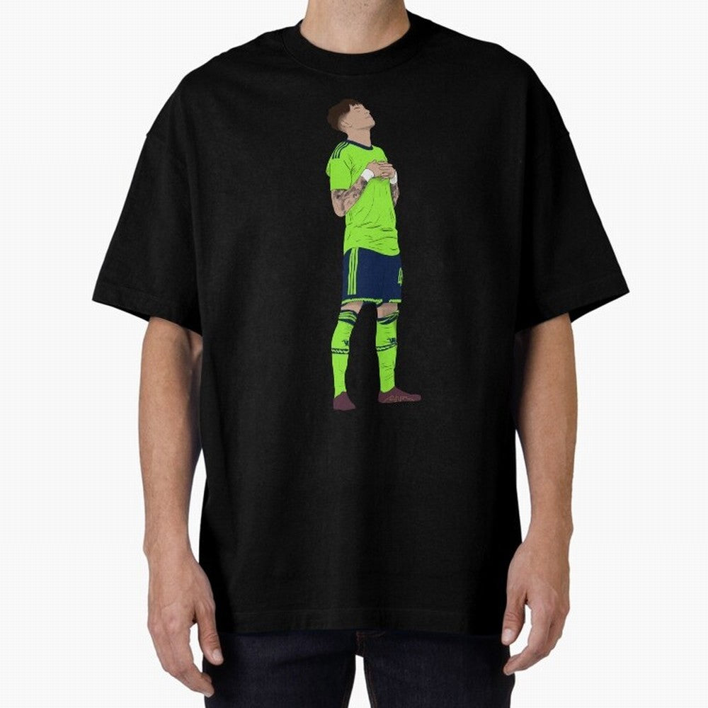 Alejandro Garnacho Ronaldo Peace Goal Celebration Oversized T-Shirt Experience the Global Stage of FIFA World Cup 2026 Spirit, Connected to Argentina, Messi, Neymar and Mbappe, Goal Celebration Energy, Supporter Heritage, Football Icons and