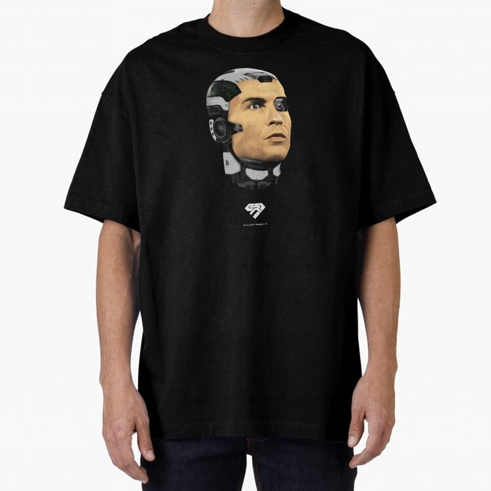 Calcio Robo 7 Oversized T-Shirt Remember Iconic Moments from FIFA World Cup 2026 Spirit, Connected to Spain, Cristiano Ronaldo, Vintage Soccer Flavor, Modern Football Stars, National Flags and Final Night Emotion; Created for Match Day Parties,
