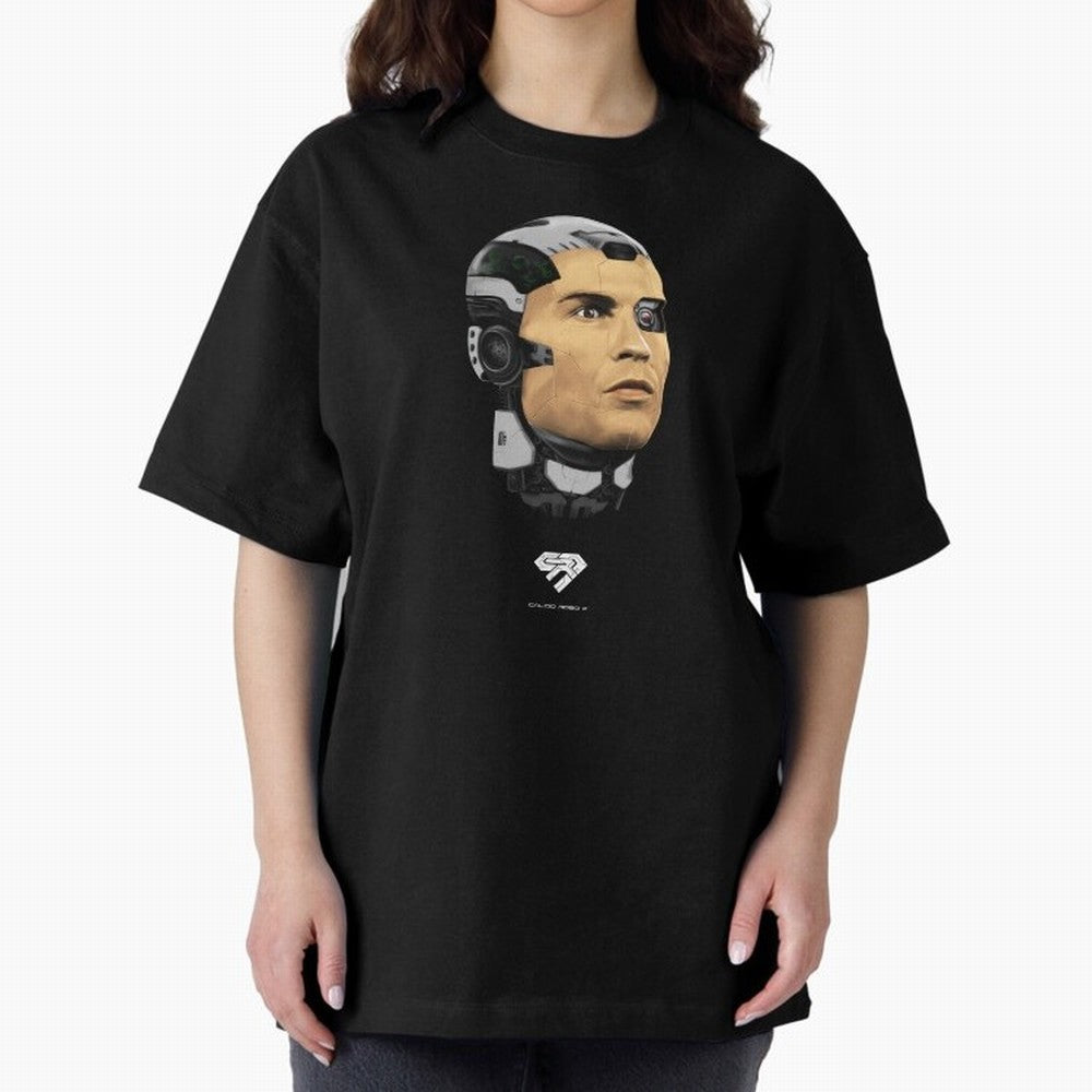 Calcio Robo 7 Oversized T-Shirt Remember Iconic Moments from FIFA World Cup 2026 Spirit, Connected to Spain, Cristiano Ronaldo, Vintage Soccer Flavor, Modern Football Stars, National Flags and Final Night Emotion; Created for Match Day Parties,