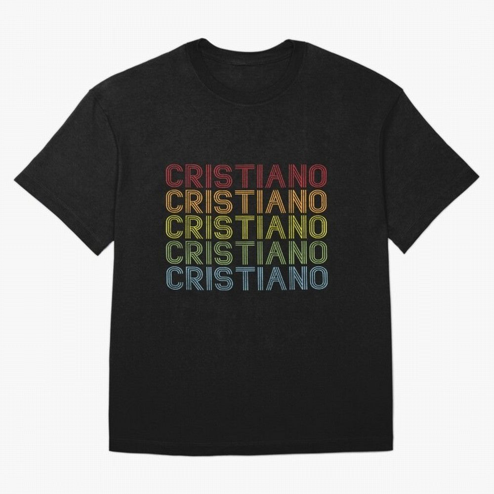 Cristiano Name T Shirt - Cristiano Vintage Retro Cristiano Name Gift Item Tee Oversized T-Shirt Join the Countdown to FIFA World Cup 2026 for Fans of Neymar, Haaland and Cristiano Ronaldo and Netherlands, Bringing Goal Celebration Energy, Supporter
