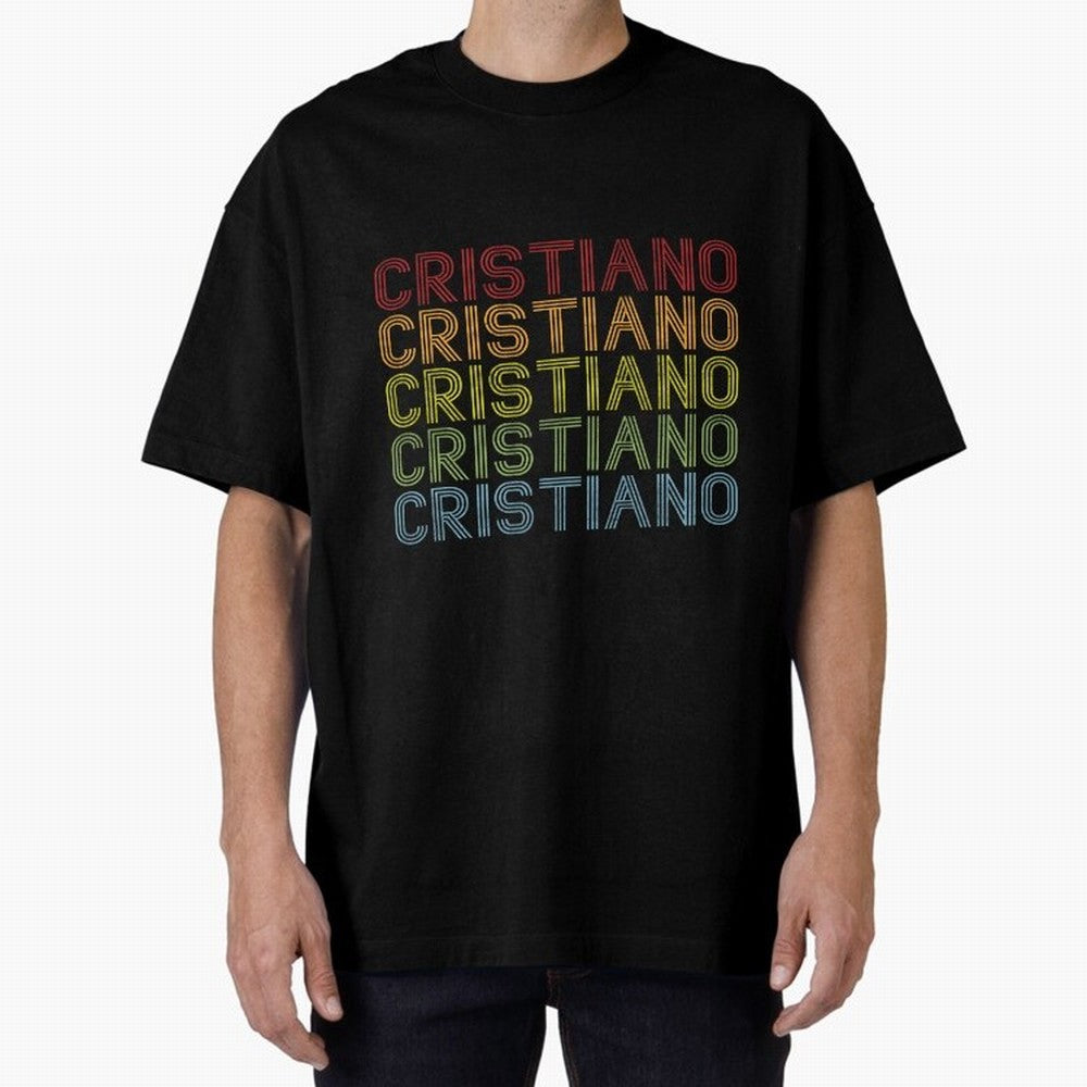 Cristiano Name T Shirt - Cristiano Vintage Retro Cristiano Name Gift Item Tee Oversized T-Shirt Join the Countdown to FIFA World Cup 2026 for Fans of Neymar, Haaland and Cristiano Ronaldo and Netherlands, Bringing Goal Celebration Energy, Supporter