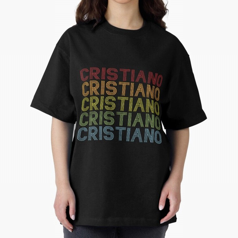 Cristiano Name T Shirt - Cristiano Vintage Retro Cristiano Name Gift Item Tee Oversized T-Shirt Join the Countdown to FIFA World Cup 2026 for Fans of Neymar, Haaland and Cristiano Ronaldo and Netherlands, Bringing Goal Celebration Energy, Supporter
