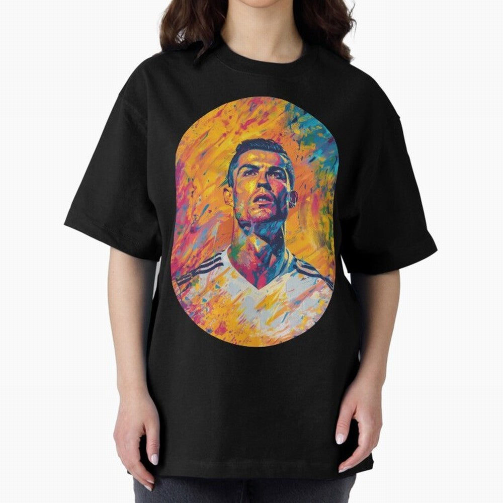 Cristiano Oversized T-Shirt Honor the FIFA World Cup 2026 Journey through CR7 and Messi Highlights, England Pride, Retro Football Energy, Iconic Rivalries, Trophy Chase Drama and Stadium Atmosphere; Created for Match Day Parties, Soccer Gifts, Fan