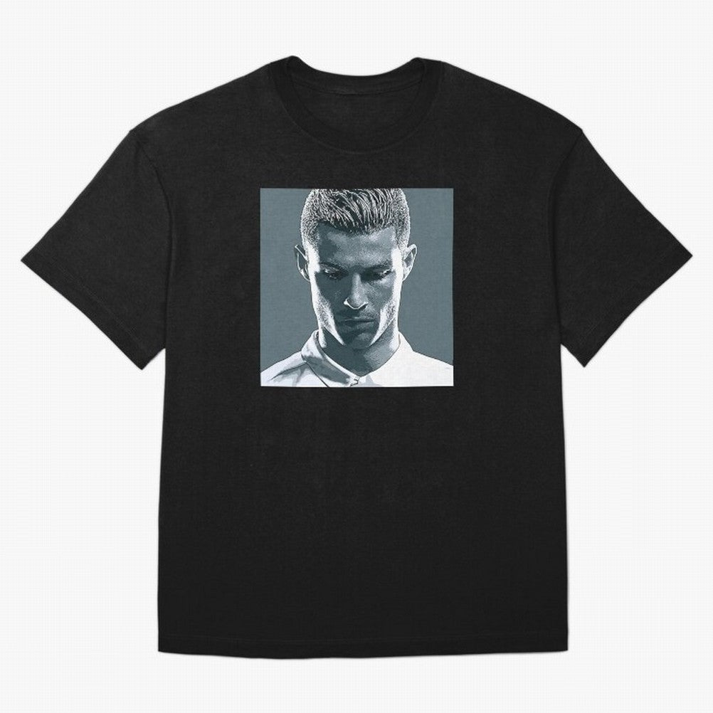 Ronaldo Portrait Oversized T-Shirt Bring Legendary Rivalry Energy to Global Football Passion for FIFA World Cup 2026 USA Canada Mexico, with Messi, Neymar and Mbappe, England, France and Netherlands, Stadium Memories, Football Loyalty,