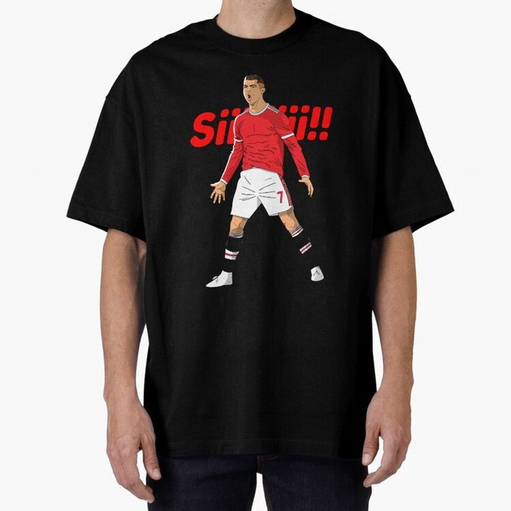 CR7 Siiiii!, Cristiano Ronaldo's trademark goal celebration Oversized T-Shirt Fuel Your Fan Pride for FIFA World Cup 2026 USA Canada Mexico Spirit, Made for Portugal, Messi, Neymar and Mbappe, Supporter Pride, Iconic Celebrations, Legendary Names