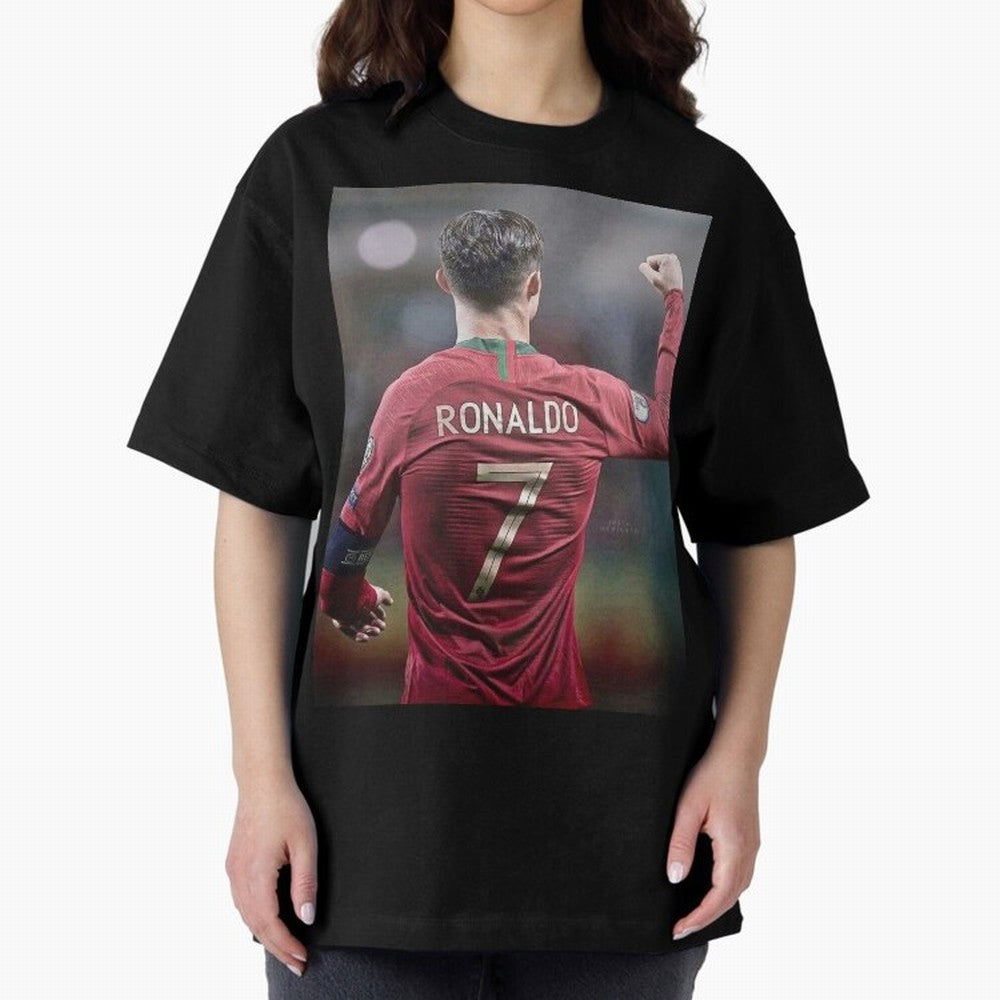 Cristiano Ronaldo CR7 Oversized T-Shirt Show Fan Pride Across FIFA World Cup 2026 Group Stage for Fans of Neymar, Haaland and Cristiano Ronaldo and Portugal, Spain and Germany, Bringing Football Festival Excitement, Trophy Ambitions, Country