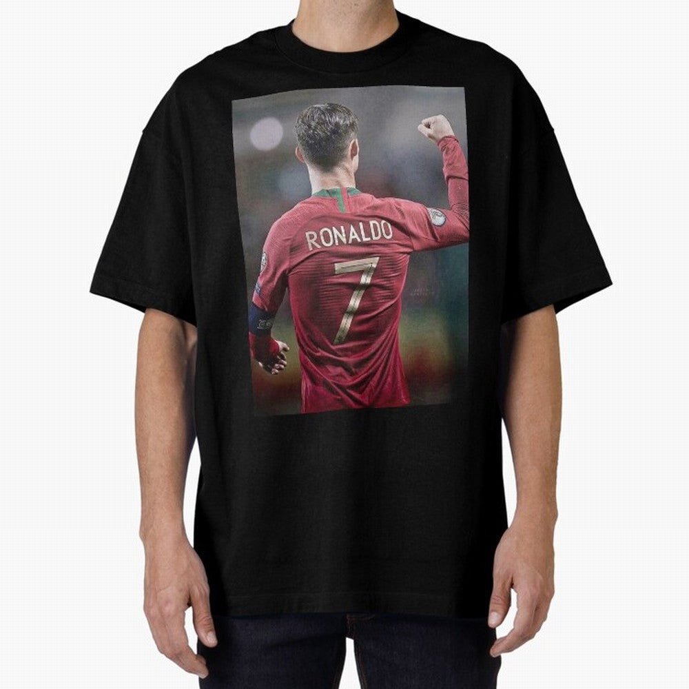 Cristiano Ronaldo CR7 Oversized T-Shirt Show Fan Pride Across FIFA World Cup 2026 Group Stage for Fans of Neymar, Haaland and Cristiano Ronaldo and Portugal, Spain and Germany, Bringing Football Festival Excitement, Trophy Ambitions, Country