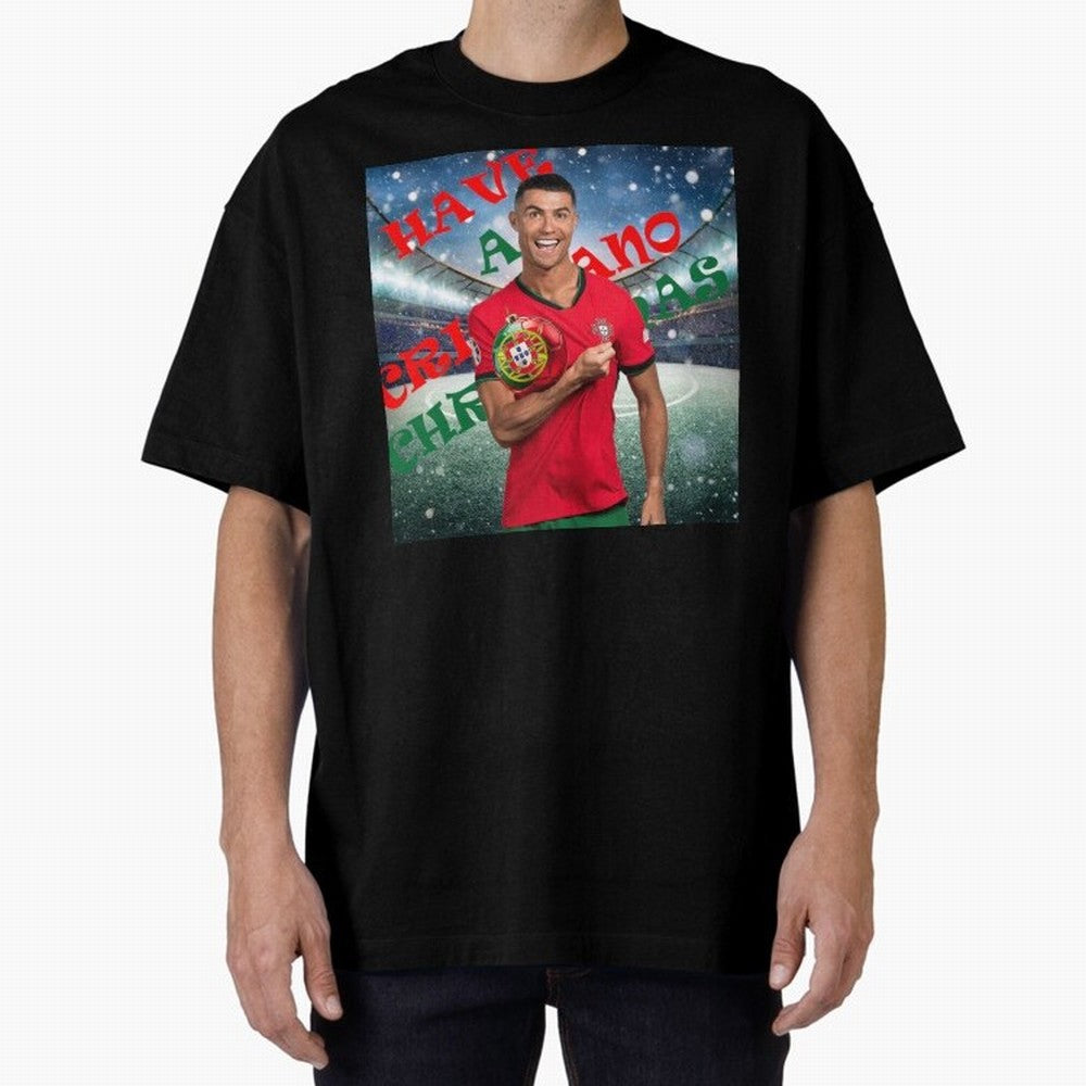 Have a Cristiano Christmas Oversized T-Shirt Show Support during the FIFA World Cup 2026 Group Stage Journey through Neymar Highlights, France Pride, Vintage Soccer Flavor, Modern Football Stars, National Flags and Final Night Emotion; Perfect for