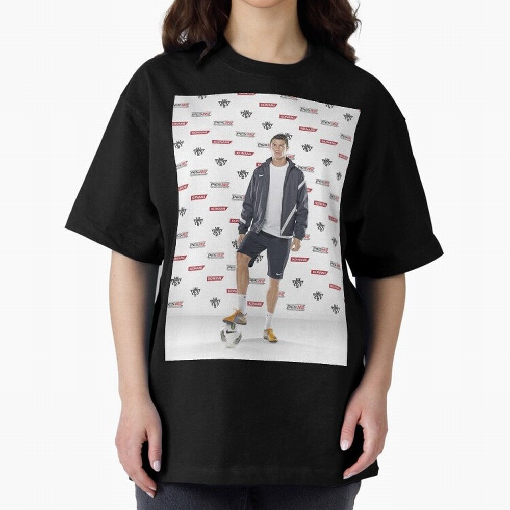 sport cristiano ronaldo football Oversized T-Shirt Represent Fans Who Live for FIFA World Cup 2026 Group Stage with Haaland and Mbappe, Argentina, France and Brazil Energy, Match Day Excitement, Supporter Culture, Golden Goals and Global Football