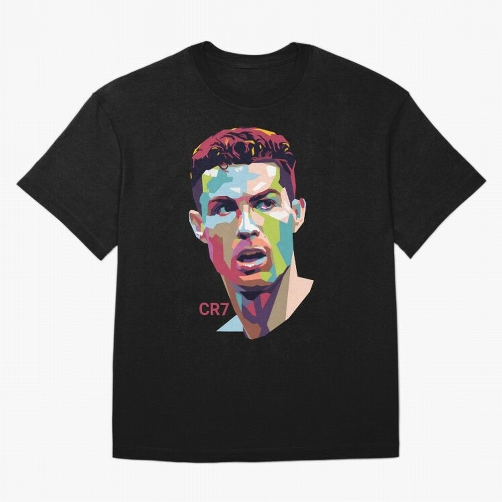 Cristiano Ronaldo Pop Art Portrait Oversized T-Shirt Relive Legendary Nights from Match Day Hype around FIFA World Cup 2026 Group Stage, Mbappe, Netherlands, Classic Soccer Heritage, Championship Pressure, Fan Loyalty and International Pride; Made