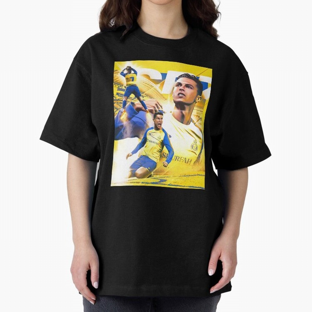 legend footballer yellow Oversized T-Shirt Celebrate the Road through Global Football Passion for FIFA World Cup 2026 Group Stage, Highlighting Mbappe, France and Portugal, Goal Celebration Energy, Supporter Heritage, Football Icons and Worldwide