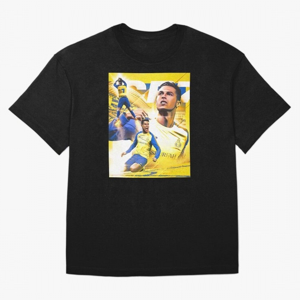 legend footballer yellow Oversized T-Shirt Celebrate the Road through Global Football Passion for FIFA World Cup 2026 Group Stage, Highlighting Mbappe, France and Portugal, Goal Celebration Energy, Supporter Heritage, Football Icons and Worldwide