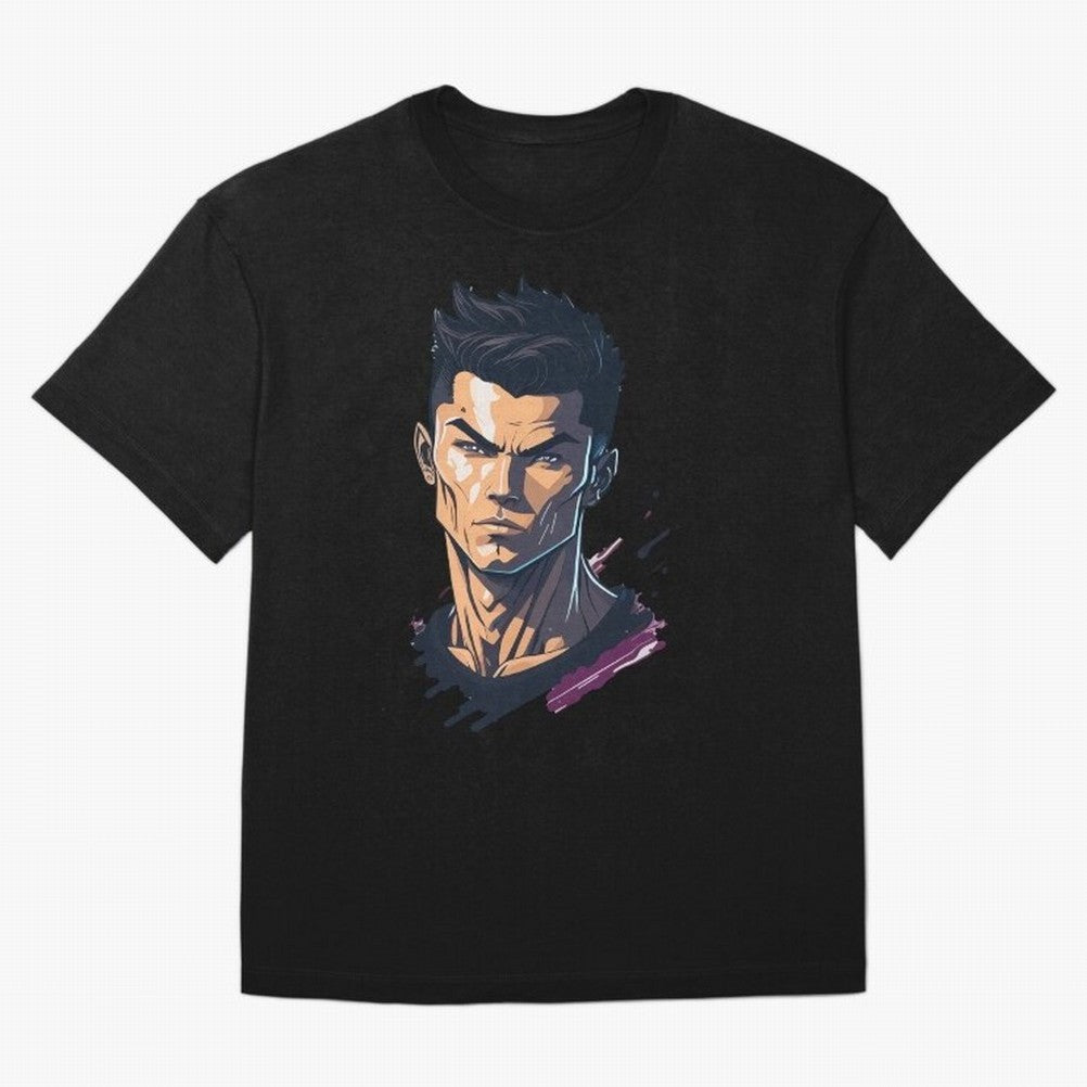 Cristiano Ronaldo Anime Style Oversized T-Shirt Upgrade FIFA World Cup 2026 for Fans of Mbappe and Argentina and Brazil, Bringing Football Festival Excitement, Trophy Ambitions, Country Rivalries and Star Player Buzz; Made for Collectors Who Enjoy