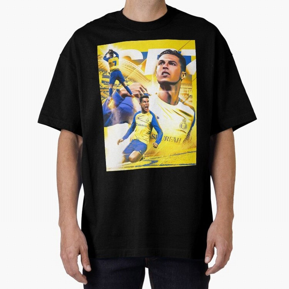 Cr7 Al Nassr Oversized T-Shirt Refresh FIFA World Cup 2026 USA Canada Mexico for Fans of Cristiano Ronaldo and Portugal, Bringing Worldwide Fan Energy, Dramatic Goals, Stadium Lights and Championship Celebrations; Great for Watch Parties, Sports
