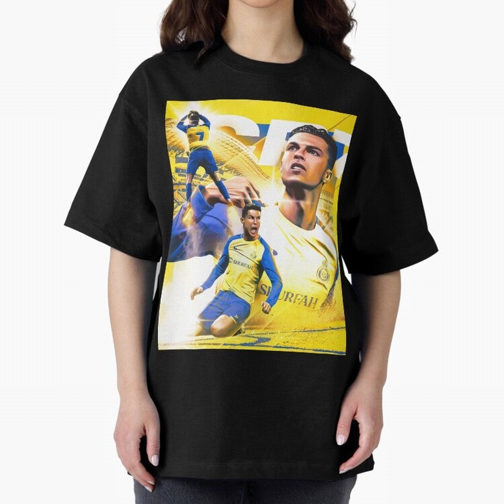 Cr7 Al Nassr Oversized T-Shirt Refresh FIFA World Cup 2026 USA Canada Mexico for Fans of Cristiano Ronaldo and Portugal, Bringing Worldwide Fan Energy, Dramatic Goals, Stadium Lights and Championship Celebrations; Great for Watch Parties, Sports