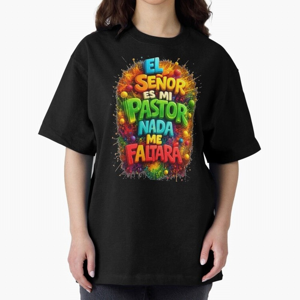Modern 3D Psalm 23 Spanish Christian Art - El Se?or es mi Pastor Oversized T-Shirt Feel International Energy from the FIFA World Cup 2026 USA Canada Mexico Journey through Cristiano Ronaldo, Haaland and CR7 Highlights, Argentina and Brazil Pride,