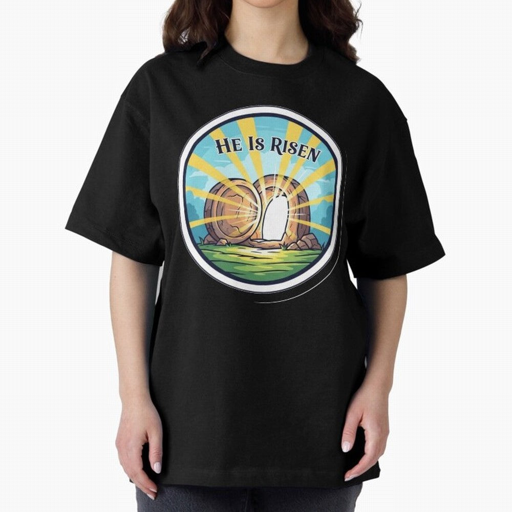 He Is Risen Indeed Easter Faith Sticker Oversized T-Shirt Bring Match Day Fire to the FIFA World Cup 2026 Group Stage Journey through Haaland Highlights, Brazil Pride, Soccer Culture, Superstar Moments, National Team Dreams and Competitive Fire;