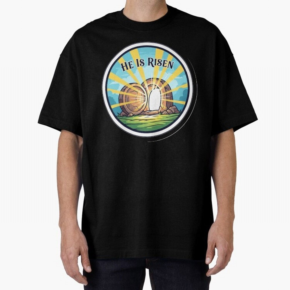 He Is Risen Indeed Easter Faith Sticker Oversized T-Shirt Bring Match Day Fire to the FIFA World Cup 2026 Group Stage Journey through Haaland Highlights, Brazil Pride, Soccer Culture, Superstar Moments, National Team Dreams and Competitive Fire;