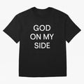 God On My Side - Minimalist Christian Outline Typography Oversized T-Shirt Keep Football History Alive during Global Football Passion for FIFA World Cup 2026 Group Stage, Capturing Cristiano Ronaldo, France, Match Day Excitement, Supporter Culture,