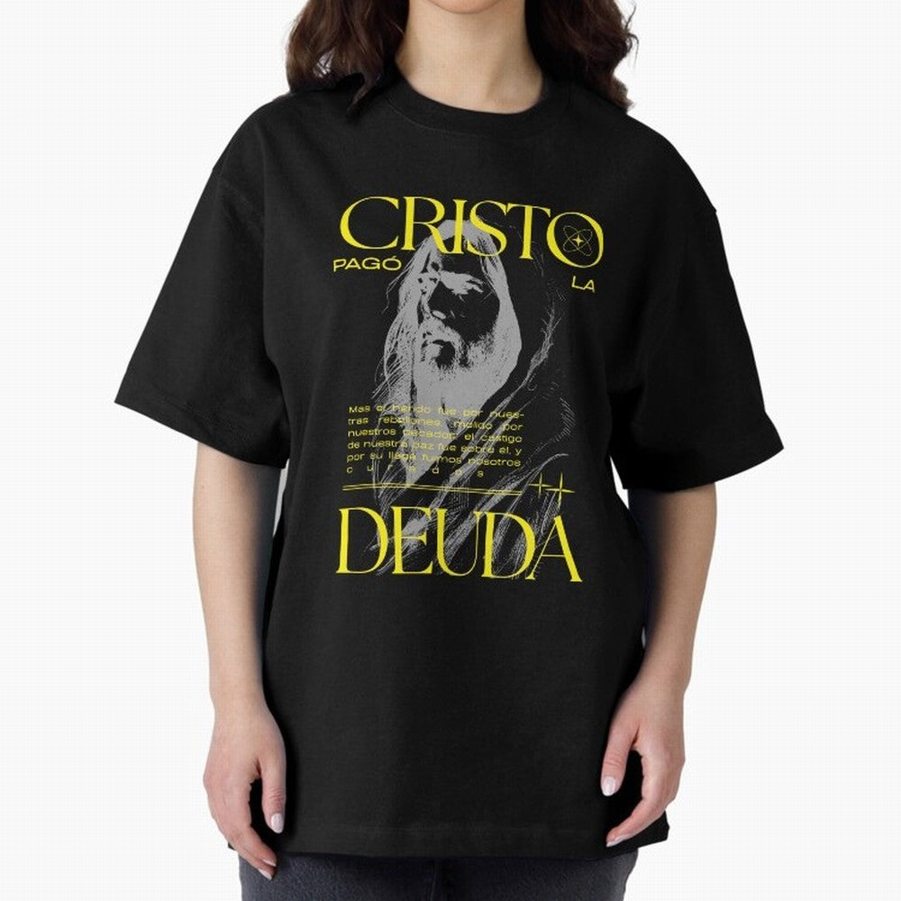 Cristo Pag¨® la Deuda - Isa¨ªas 53:5 Streetwear Style Oversized T-Shirt Make Your Look Match Match Day Hype around FIFA World Cup 2026 Group Stage, Cristiano Ronaldo, Brazil, Supporter Pride, Iconic Celebrations, Legendary Names and Global Match