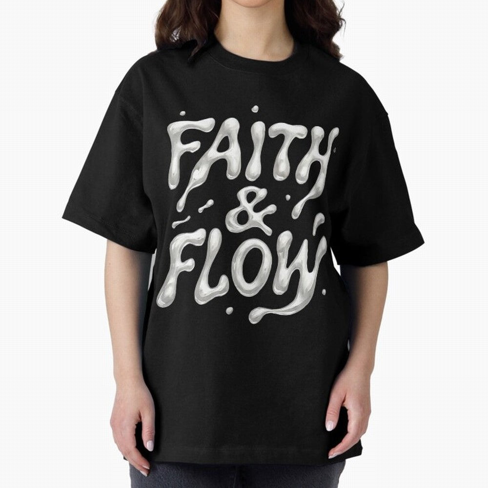 FAITH & FLOW - Liquid Chrome Typography - Urban Christian Oversized T-Shirt Remember FIFA World Cup 2026 Group Stage Spirit, Centered on France and Portugal, CR7, Stadium Memories, Football Loyalty, International Chants and Championship Tradition;