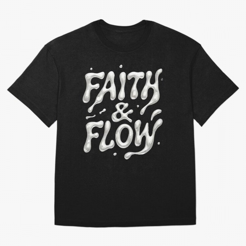 FAITH & FLOW - Liquid Chrome Typography - Urban Christian Oversized T-Shirt Remember FIFA World Cup 2026 Group Stage Spirit, Centered on France and Portugal, CR7, Stadium Memories, Football Loyalty, International Chants and Championship Tradition;