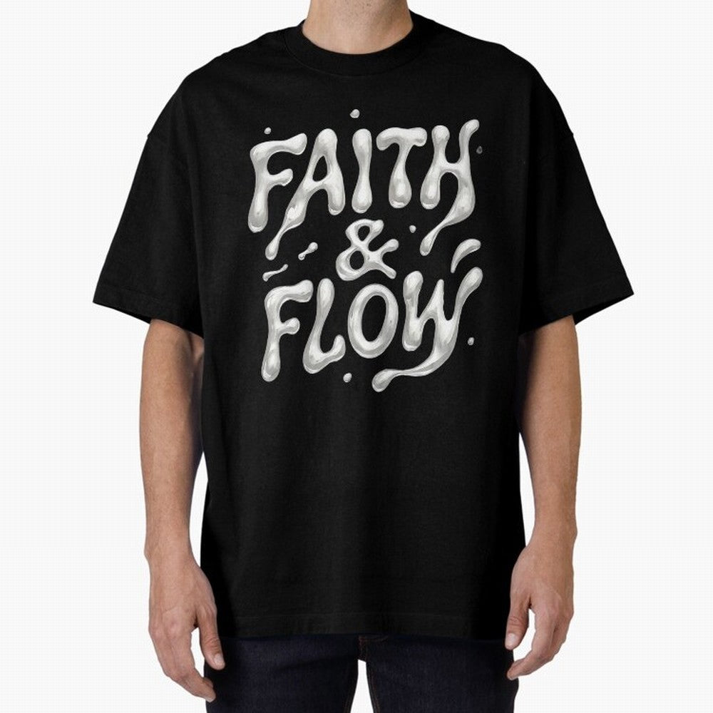 FAITH & FLOW - Liquid Chrome Typography - Urban Christian Oversized T-Shirt Remember FIFA World Cup 2026 Group Stage Spirit, Centered on France and Portugal, CR7, Stadium Memories, Football Loyalty, International Chants and Championship Tradition;